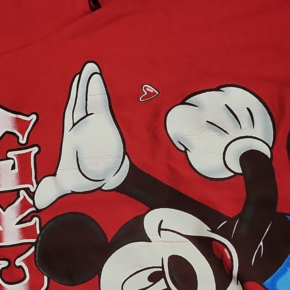 Disney 90s Mickey Unlimited 'Jerry Leigh' Red T shirt Adult Medium - Picture 5 of 9